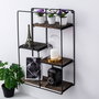 Hanah Home Lotus Estantería de pared Negro y Nogal